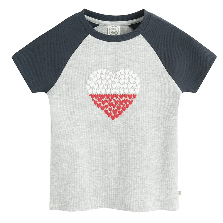 Cool Club, T-shirt dziewczęcy, prążkowany, mix