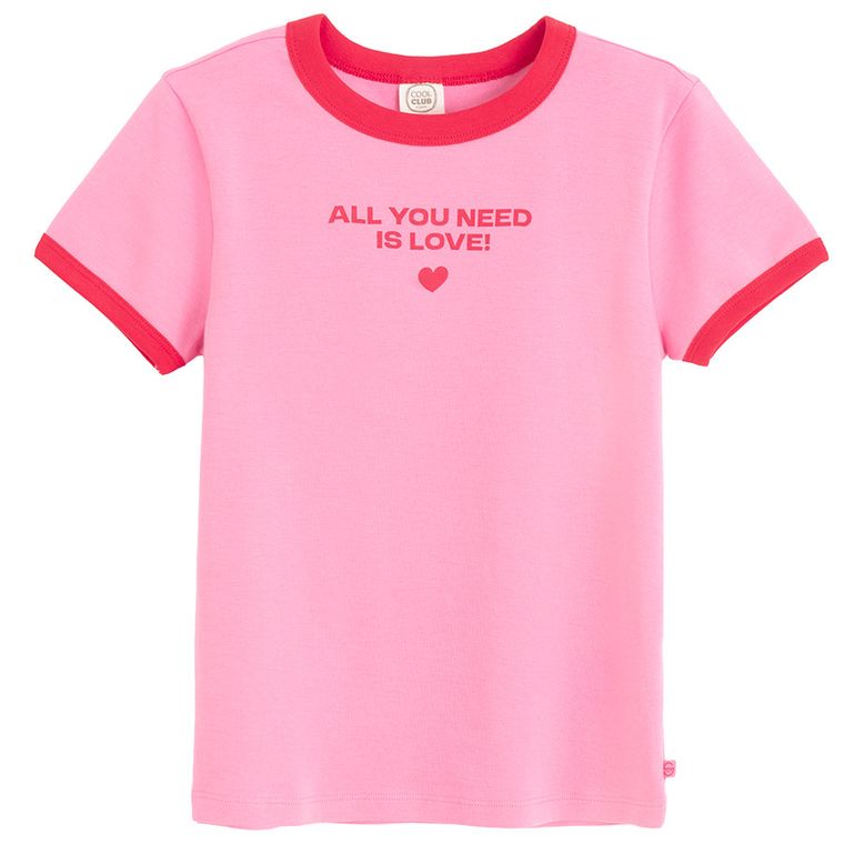 Cool Club, T-shirt dziewczęcy, różowy