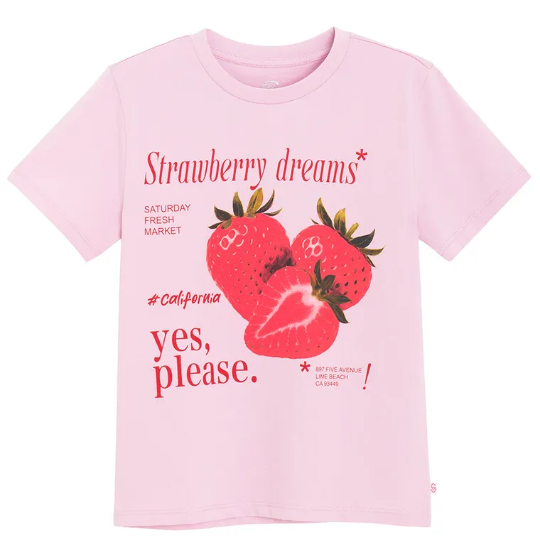 Cool Club, T-shirt dziewczęcy, różowy