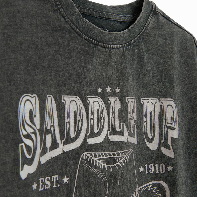 Cool Club, T-shirt dziewczęcy, szary