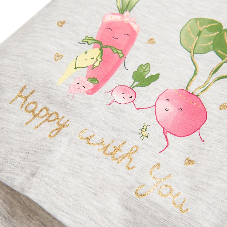 Cool Club, T-shirt dziewczęcy, szary, Happy with You