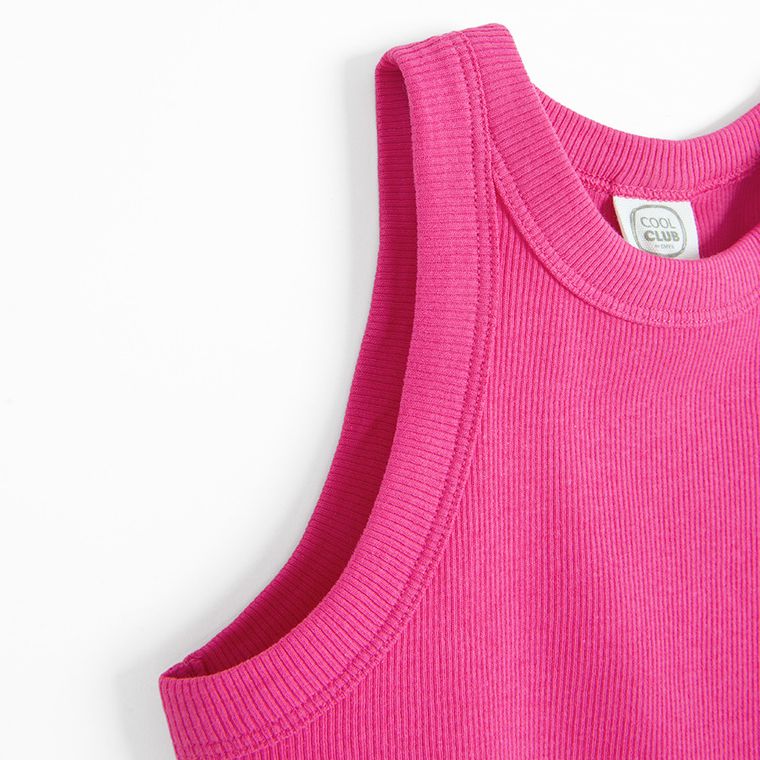 Cool Club, Top dziewczęcy, prążkowany, różowy