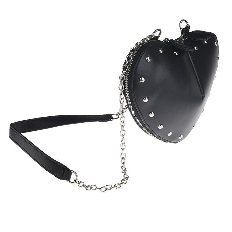 Cool Club, torebka w kształcie serca, czarna z ćwiekami