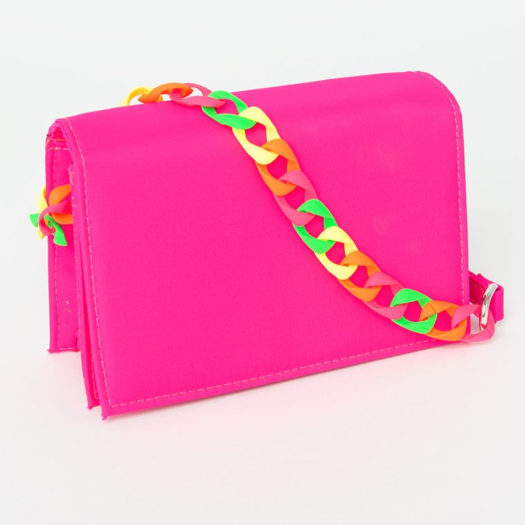 Cool Club, torebka z kolorowym łańcuszkiem, różowa