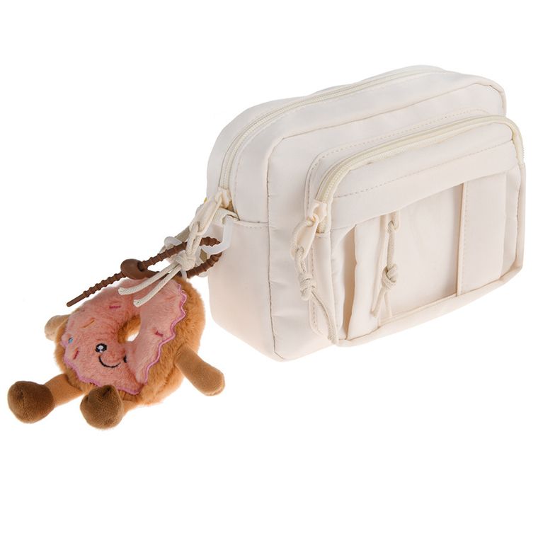 Cool Club, torebka z zawieszką donut, kremowa