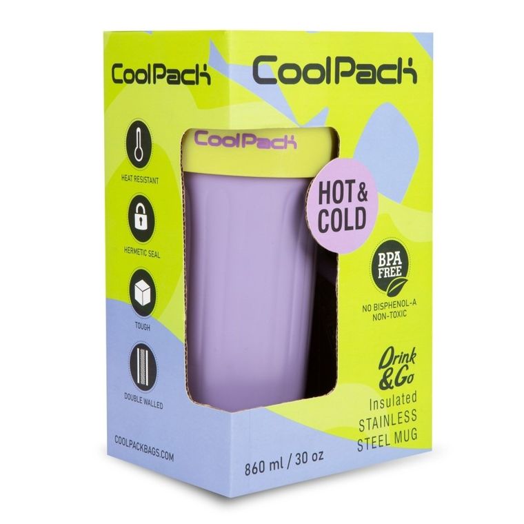 CoolPack, Coffee Mug Jumbo, kubek termiczny, Lila Lemon, 860 ml