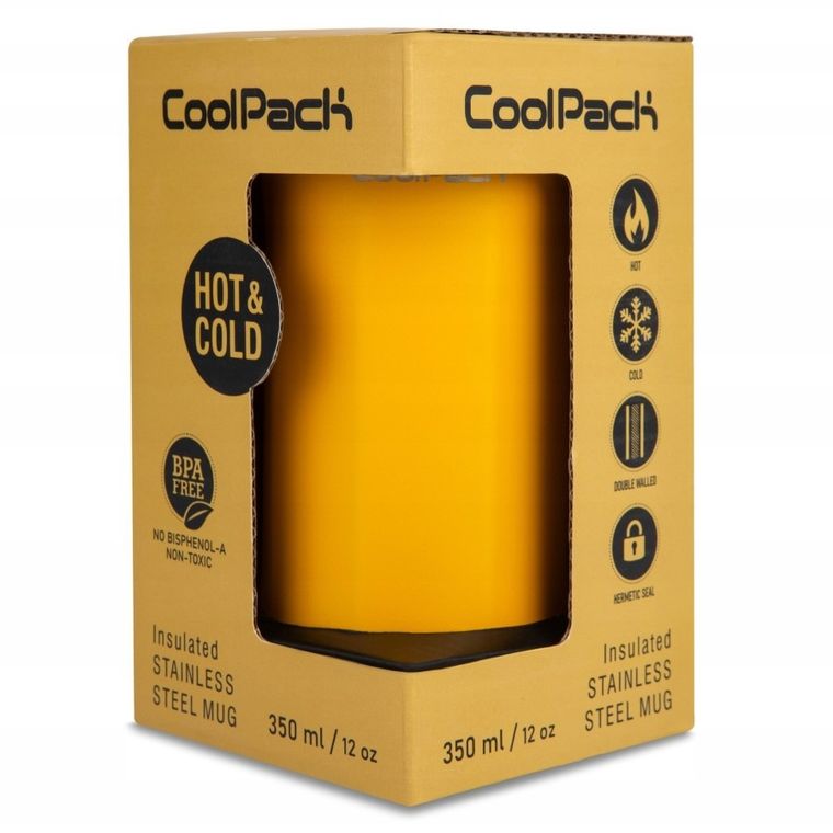 CoolPack, Coffee Mug Tom, kubek termiczny, Mustard, 350 ml
