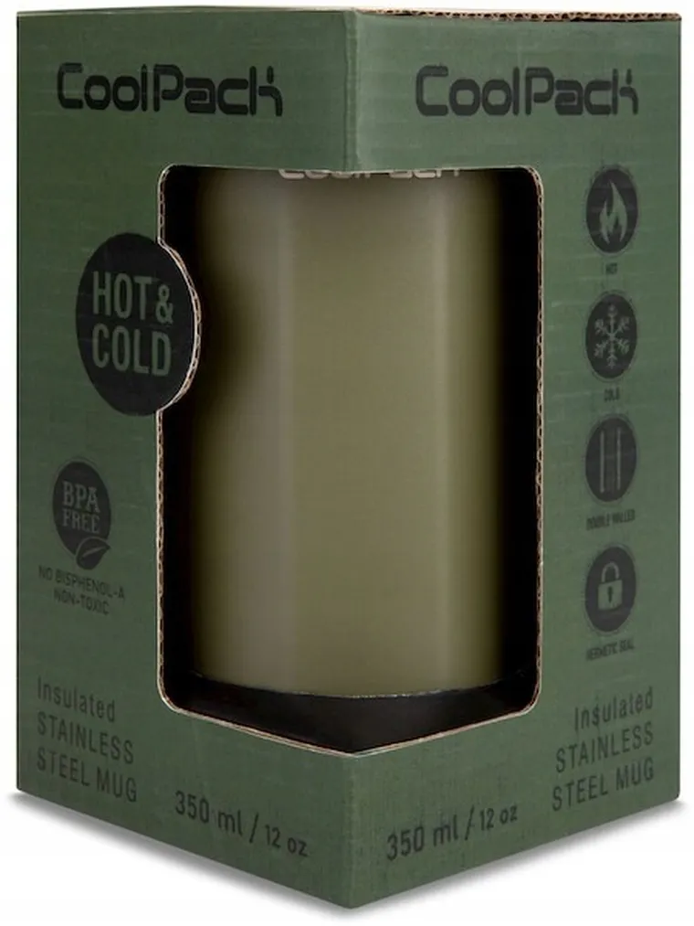 CoolPack, Coffee Mug Tom, kubek termiczny, Olive Green, 350 ml