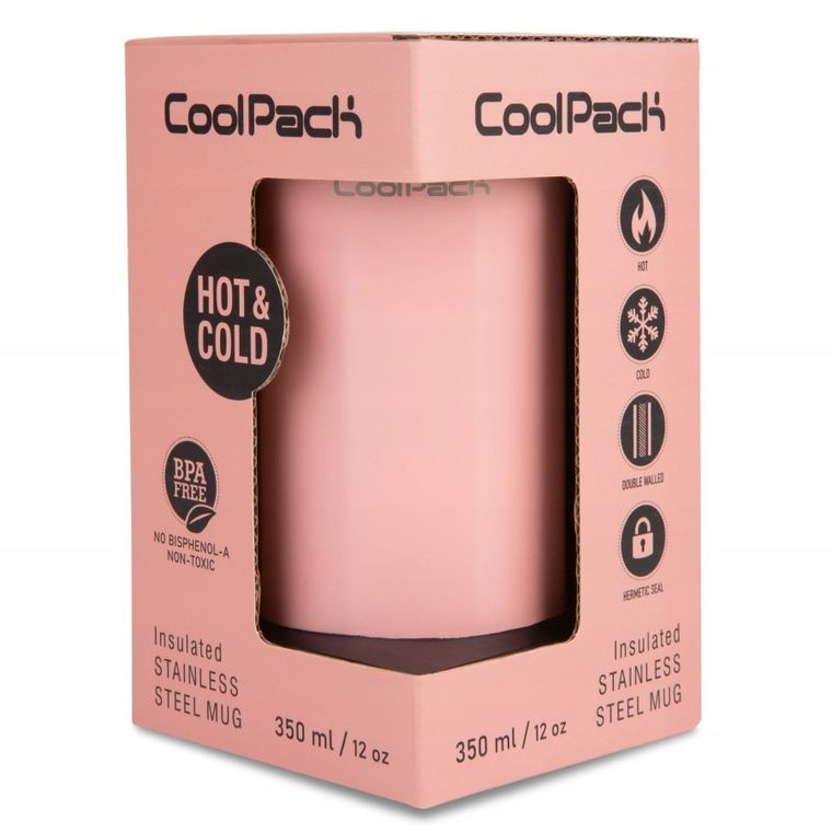CoolPack, Coffee Mug Tom, kubek termiczny, Powder Pink, 350 ml