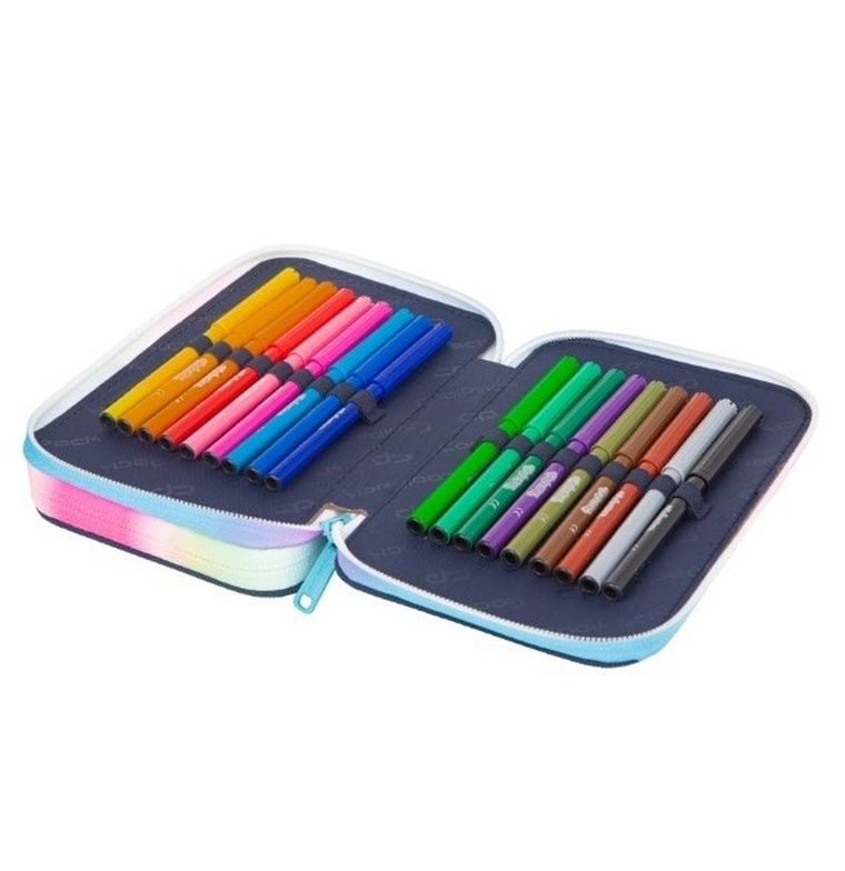 CoolPack, Jumper 2, piórnik rozkładany, podwójny, z wyposażeniem, Blue Unicorn