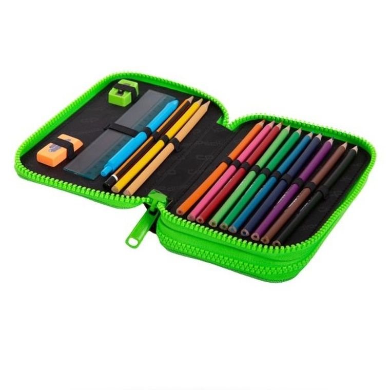 CoolPack, Jumper 2, piórnik rozkładany, podwójny, z wyposażeniem, City Jungle