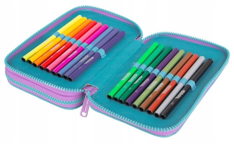 CoolPack, Jumper 2, piórnik rozkładany, podwójny, z wyposażeniem, Gradient Blueberry