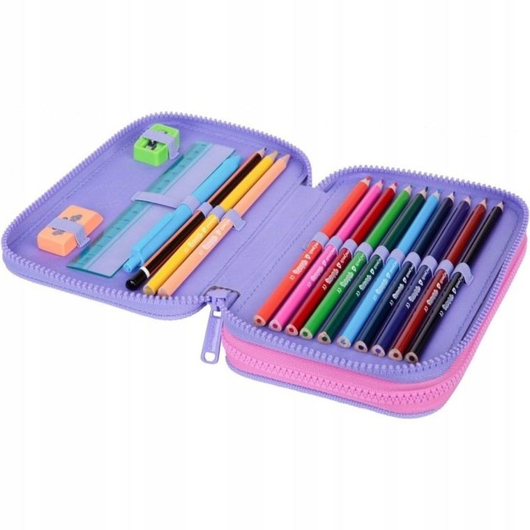 CoolPack, Jumper 2, piórnik rozkładany, podwójny, z wyposażeniem, Pastel Heart