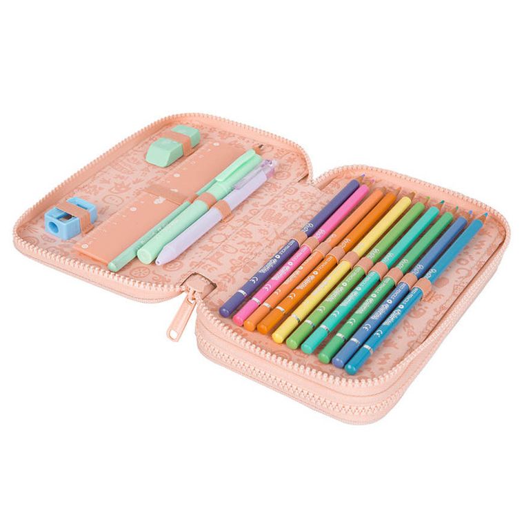 CoolPack, Jumper 2, piórnik rozkładany, podwójny, z wyposażeniem, Pastel Powder Peach