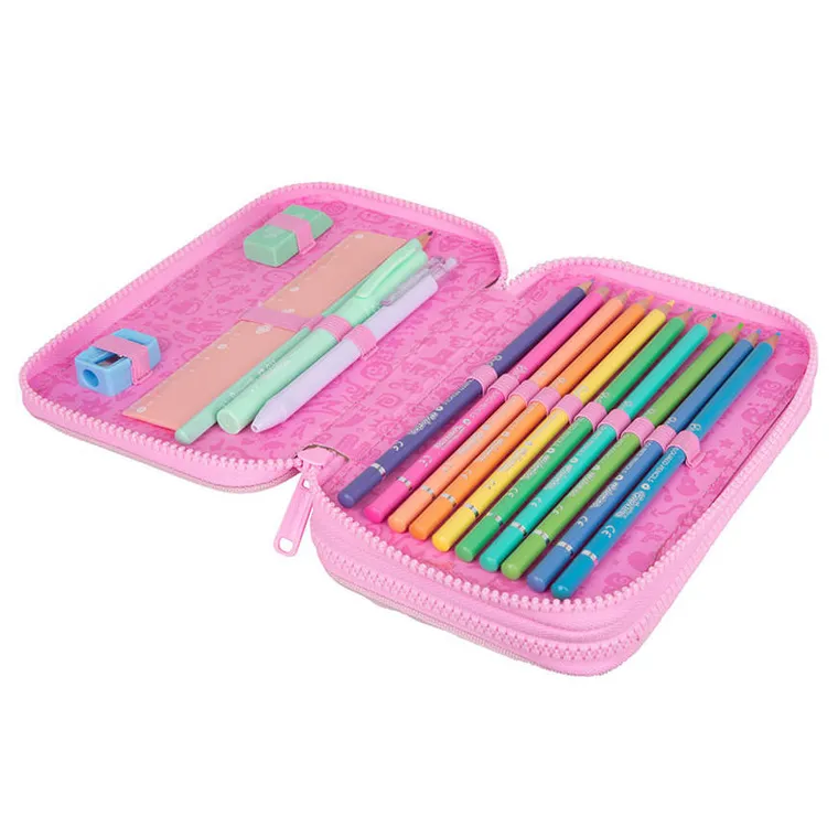 CoolPack, Jumper 2, piórnik rozkładany, podwójny, z wyposażeniem, Pastel Powder Pink