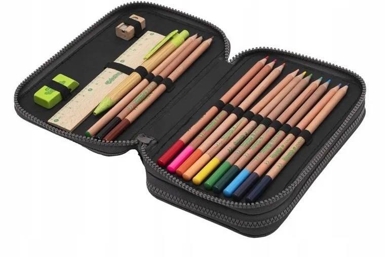 CoolPack, Jumper 2, piórnik rozkładany, podwójny, z wyposażeniem, Rpet Grey