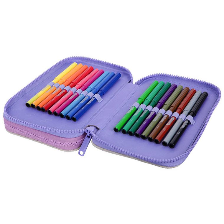 CoolPack, Jumper 2, piórnik rozkładany, podwójny, z wyposażeniem, White Bunny