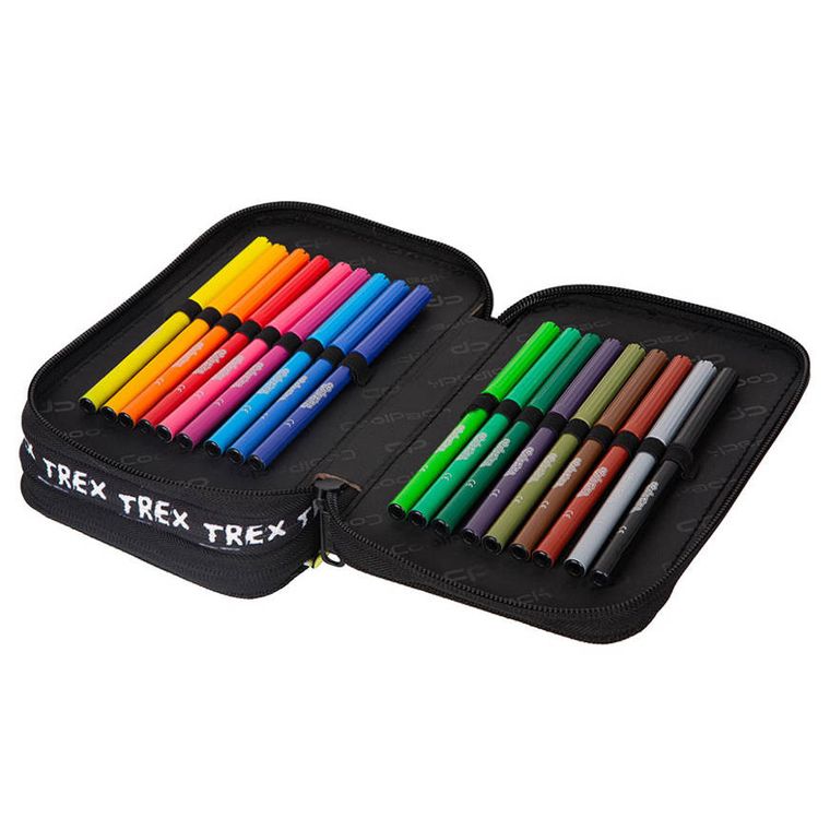 CoolPack, Jumper 3, piórnik rozkładany, potrójny, z wyposażeniem, Dino Adventure