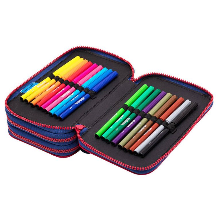 CoolPack, Jumper 3, piórnik rozkładany, potrójny, z wyposażeniem, Football