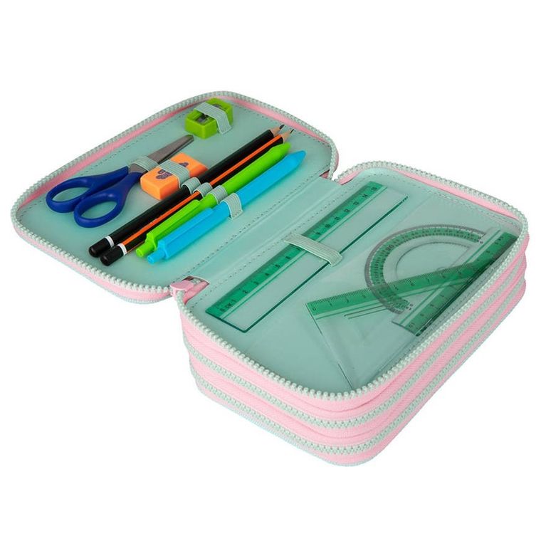 CoolPack, Jumper 3, piórnik rozkładany, potrójny, z wyposażeniem, Gradient Strawberry