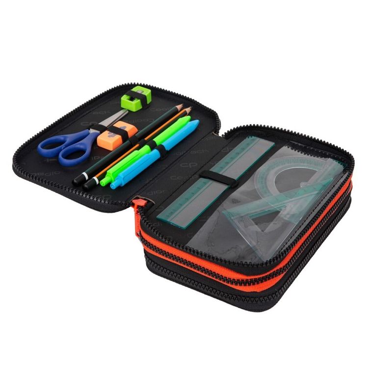 CoolPack, Jumper 3, piórnik rozkładany, potrójny, z wyposażeniem, Grey Ball