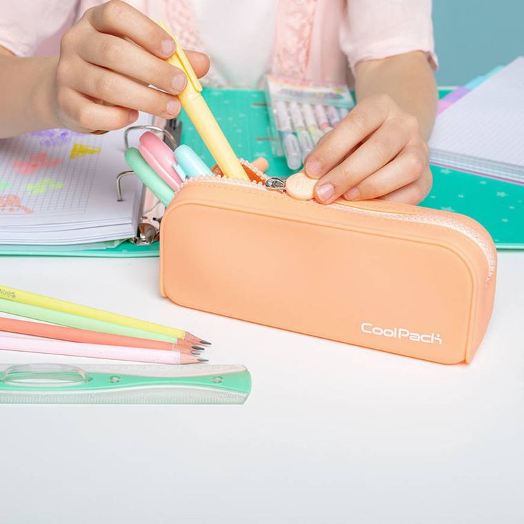 CoolPack, Silicone, piórnik saszetka, silikonowa, Pastel Powder Peach