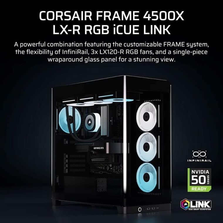 Corsair, obudowa, FRAME 4500X LX-R RGB, Black, Mid Tower ATX