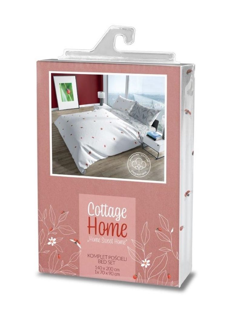 Cottage Home, Biedronki, 2-częściowy komplet pościeli bawełnianej, 140-200 cm