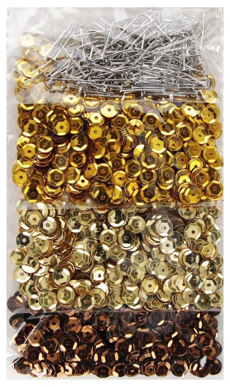 Craft With Fun, cekiny metaliczne, mix, 3 szt.