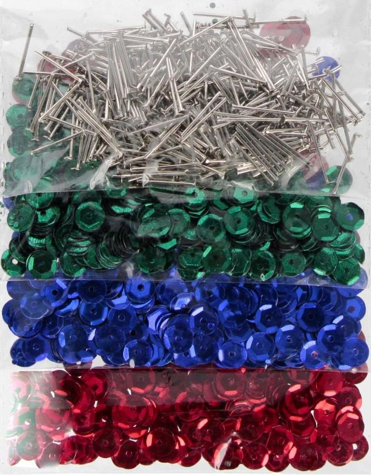 Craft With Fun, cekiny metaliczne, mix, 3 szt.