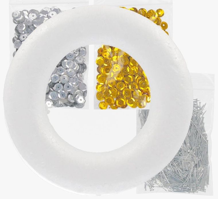 Craft With Fun, cekiny metaliczne z ringiem, złote/srebrne