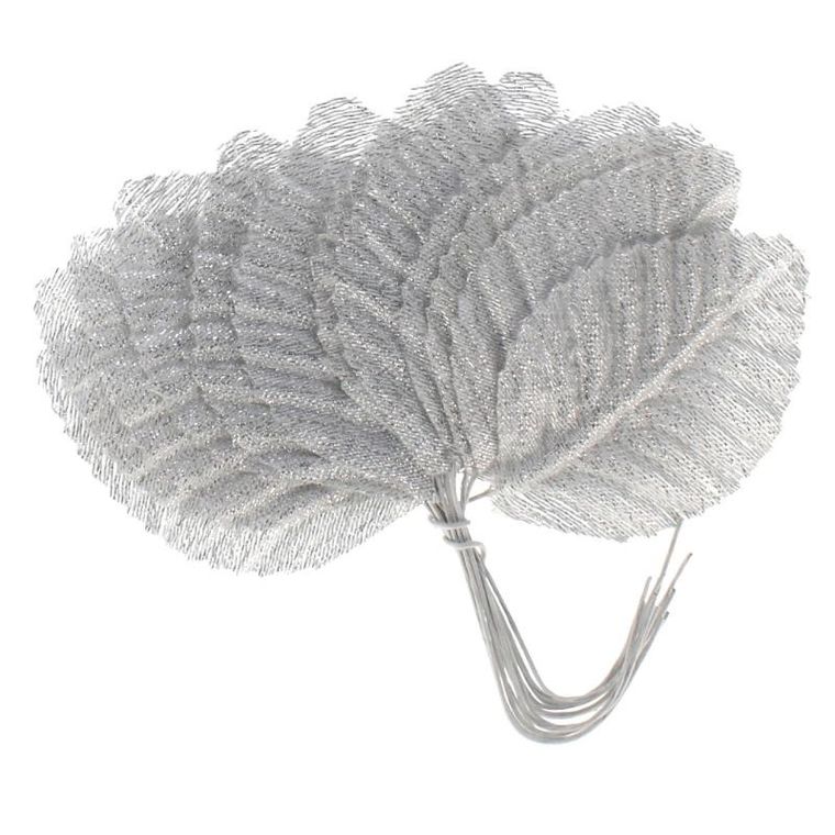 Craft With Fun, liść srebrny, druciki, ozdoba dekoracyjna, 5.5 cm