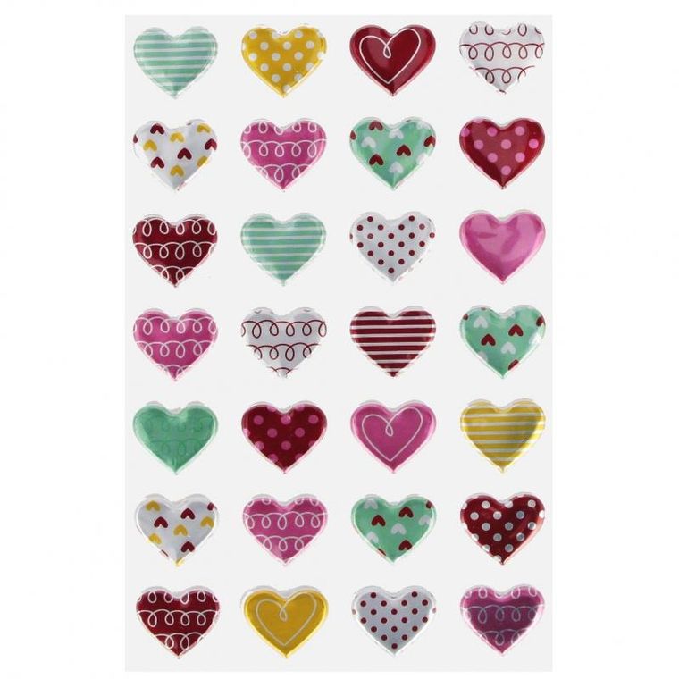 Craft With Fun, naklejki metaliczne, serce