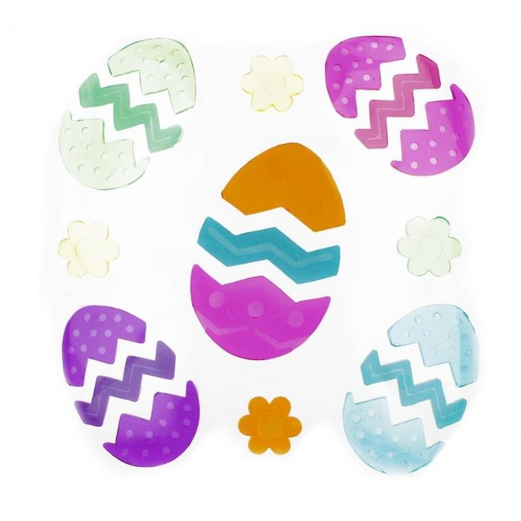 Craft With Fun, naklejki na szybę, pisanki, 9 szt.