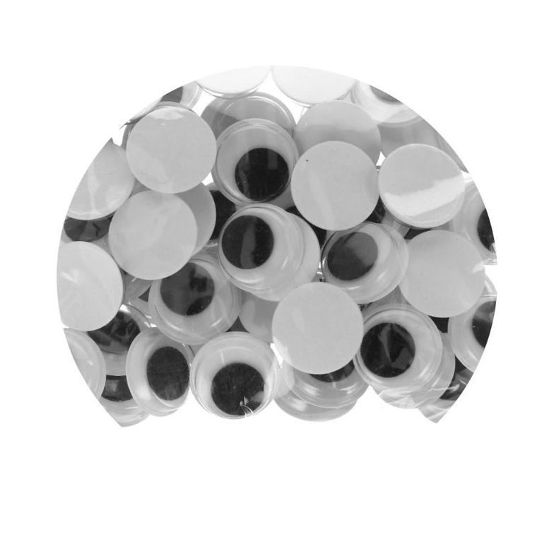 Craft With Fun, naklejki, oczy, 15 mm