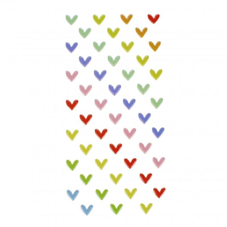 Craft With Fun, naklejki, Serca, tęczowe