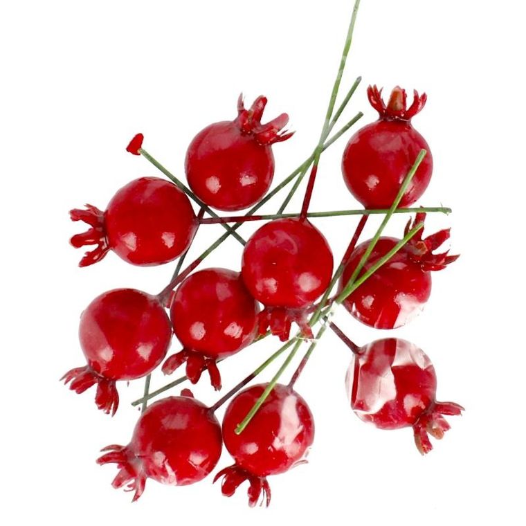 Craft With Fun, owoc dzikiej róży na druciku, 1,8 cm, 10 szt.