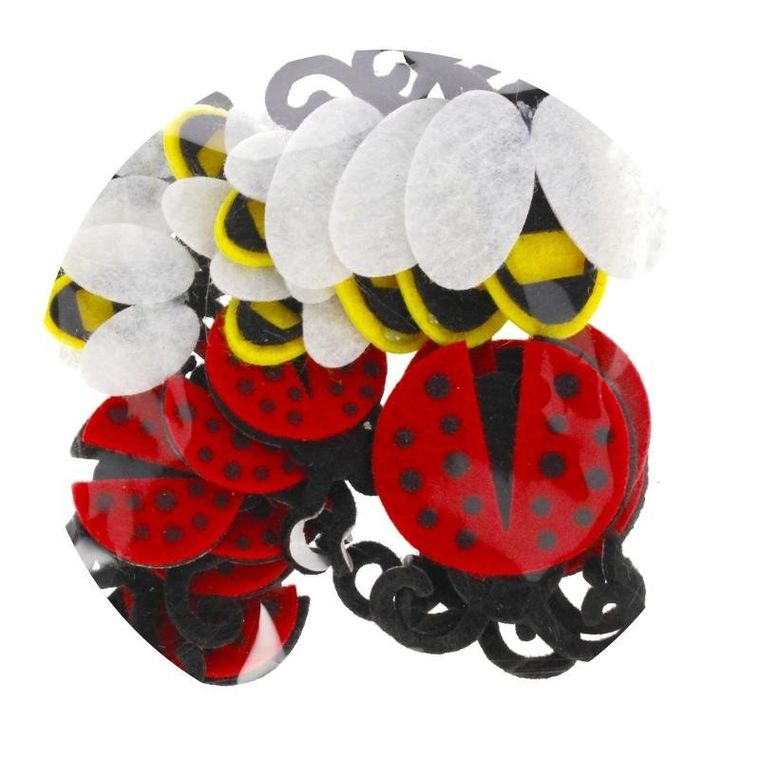 Craft With Fun, ozdoba dekoracyjna, filcowa, samoprzylepna, biedronki i pszczółki