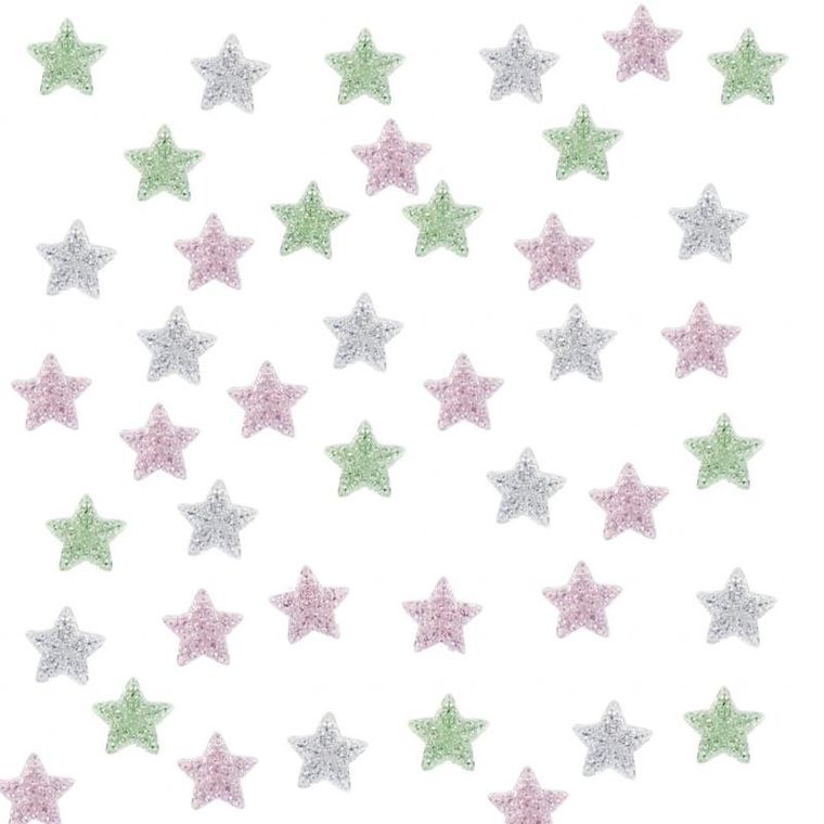 Craft With Fun, ozdoba dekoracyjna, kryształki samoprzylepne, gwiazdki, 25 szt.