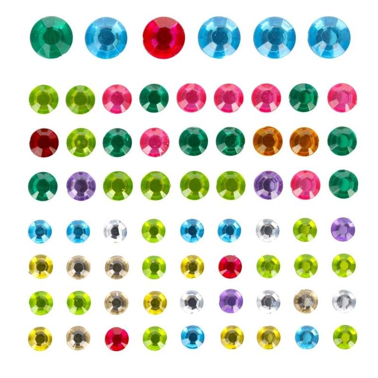 Craft With Fun, ozdoba dekoracyjna, kryształki samoprzylepne, kółka