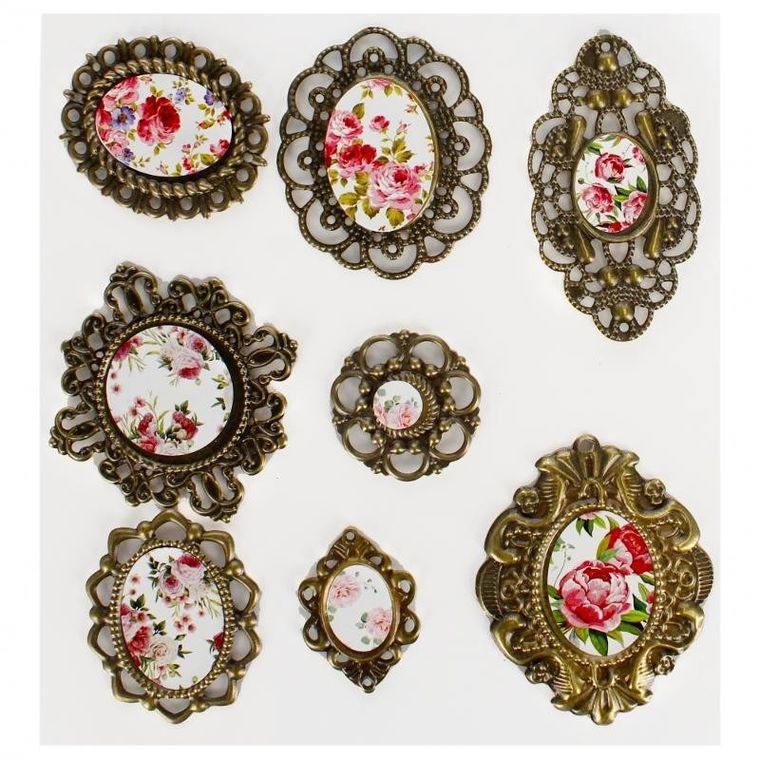 Craft With Fun, ozdoba dekoracyjna, metalowe ramki, 8 szt.