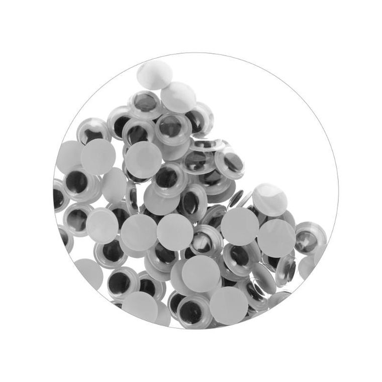 Craft With Fun, ozdoba dekoracyjna, oczy, 10 mm, 100szt.