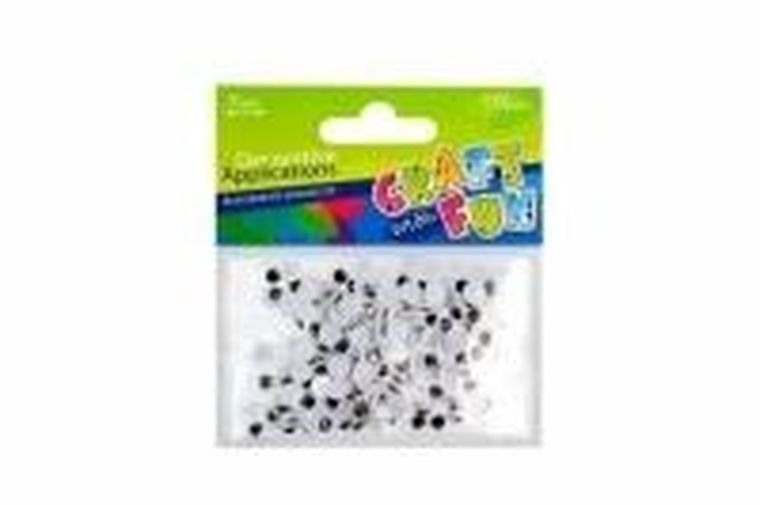Craft With Fun, ozdoba dekoracyjna, oczy, 7 mm, 150 elementów