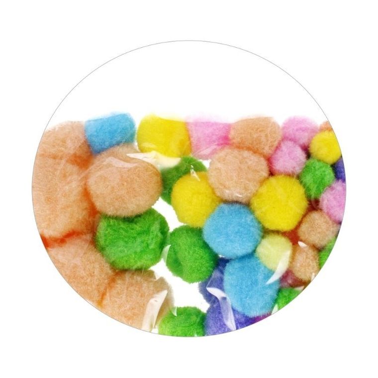 Craft With Fun, ozdoba dekoracyjna, pompony, pastelowe