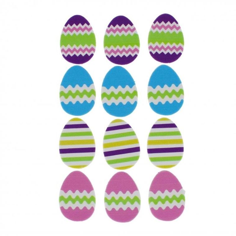 Craft With Fun, ozdoba dekoracyjna, samoprzylepna, eva, pisanki, 12 szt.