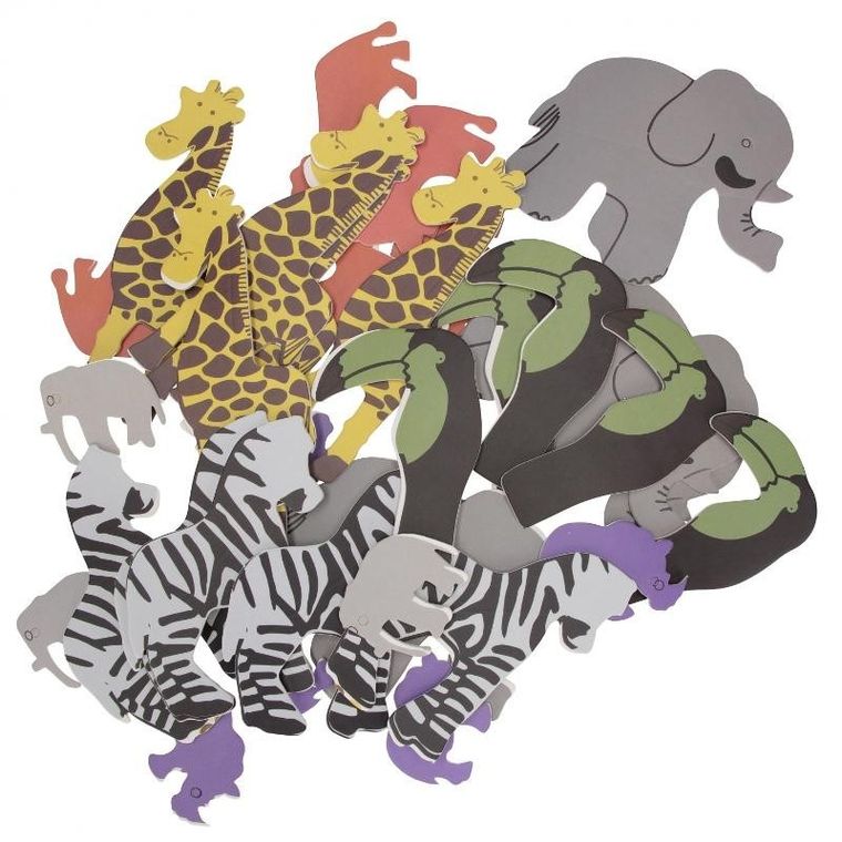 Craft With Fun, ozdoba dekoracyjna, samoprzylepna, eva, zoo, 35 szt.