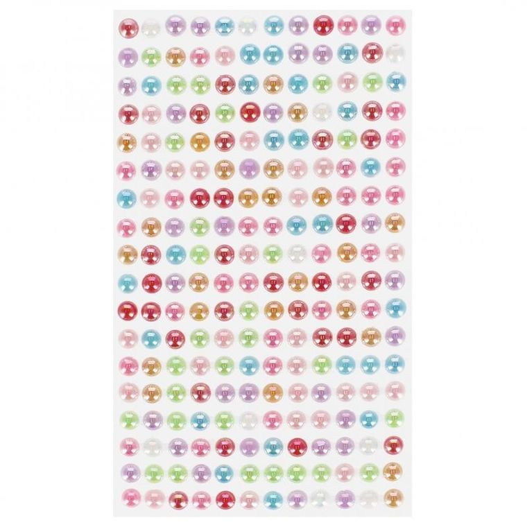 Craft With Fun, ozdoba dekoracyjna, samoprzylepna, perłowa, 6 mm, 18 szt.