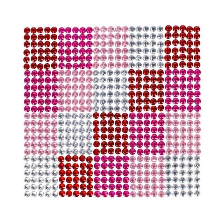 Craft With Fun, ozdoba dekoracyjna, samoprzylepne kryształki, 10-10, różowe