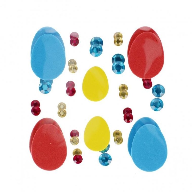 Craft With Fun, ozdoba dekoracyjna, samoprzylepne kryształki, eva, jajka