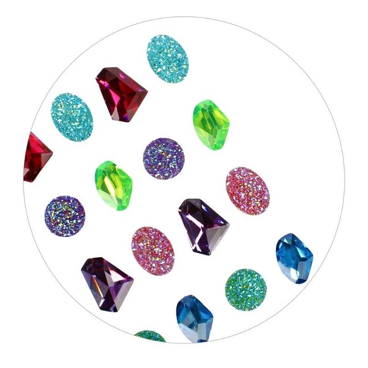 Craft With Fun, ozdoba dekoracyjna, samoprzylepne kryształki szlachetne, 16 szt.